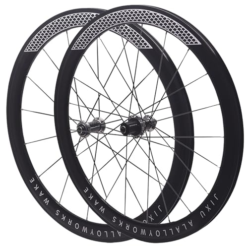 Ruedas De Carbono para Bicicleta De Carretera 700C 30/40/50 Mm Llanta De Doble Capa Aleación De Aluminio Liberación Rápida Frenos C/V/Rim 7-12 Velocidades(Silver_40mm)