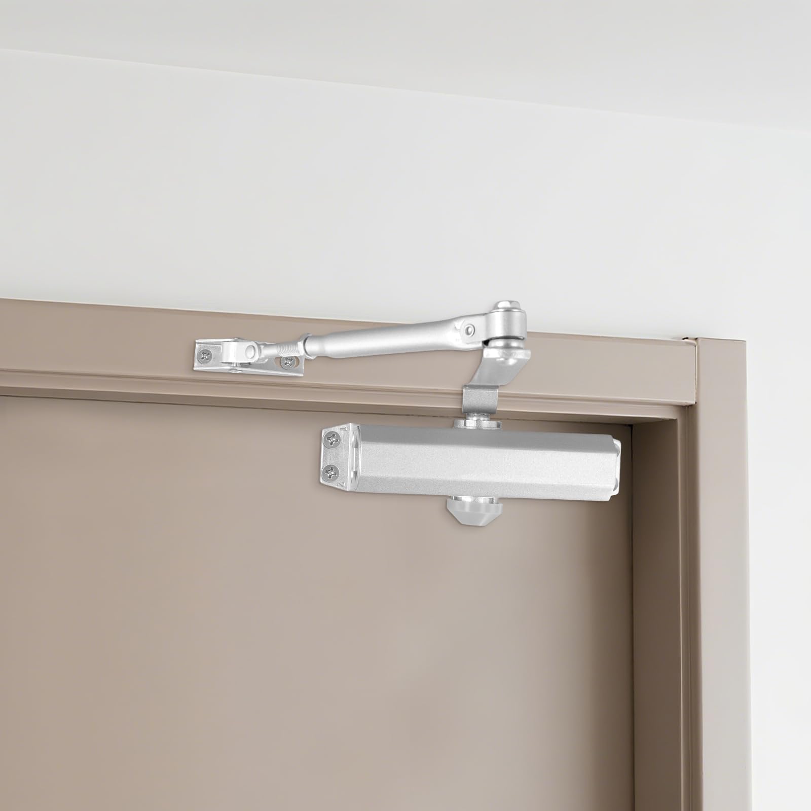 SINJEUN 2 piezas Cierrapuertas automático hidráulico, 175 mm muelle ajustable cierrapuertas automático para el hogar, oficina, plata
