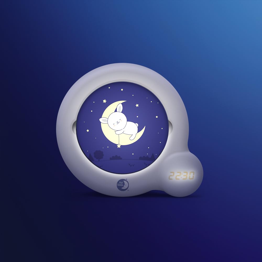 Pabobo – Indicador de Despertador Kid'Sleep Essential, para Dormir más Tiempo y tapprivilegiar el Tiempo. Luz Nocturna educativa. Programación fácil, Bloqueo de los Padres. Modo Silencio o Alarma de