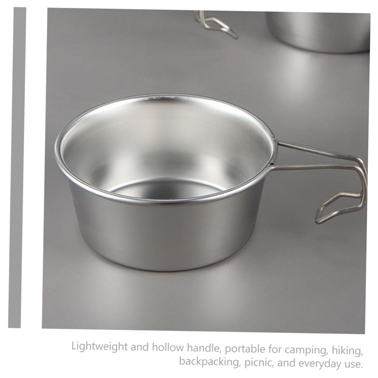 Stainless Steel Camping Bowl with Hollow Handle Portable Outdoor Cooking Bowl for Salad Soup More Compact Design for Easy Storage and Use for Camping Picnics