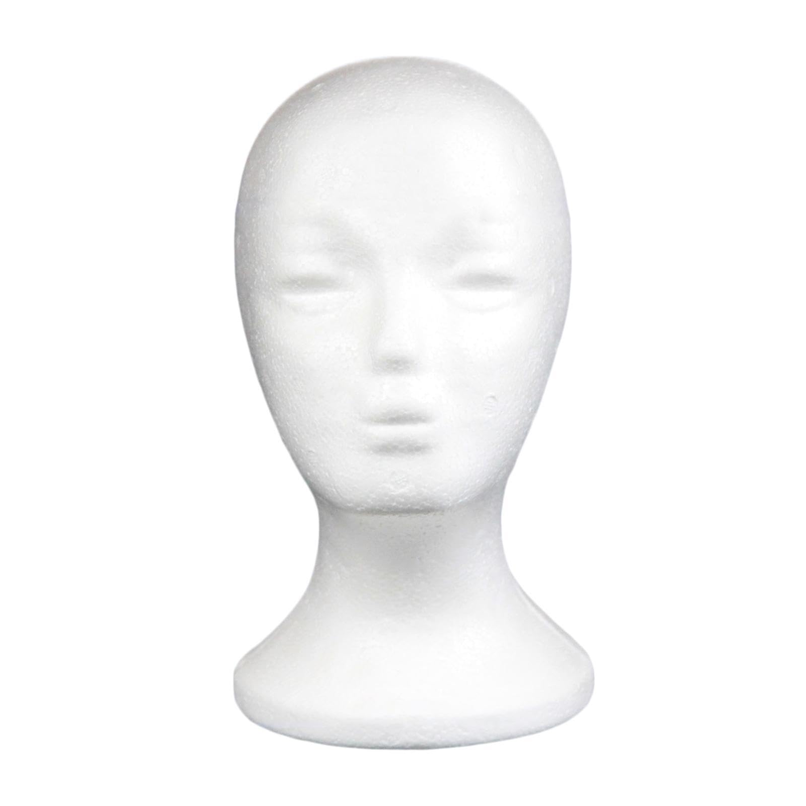 PUXZYAX Foam Mannequin Head Sturdy Display Stand For Hairpieces Hats Headphones Modern Aesthetic Easy To Carry. Wig Head Stand With Smooth Bottom Foam