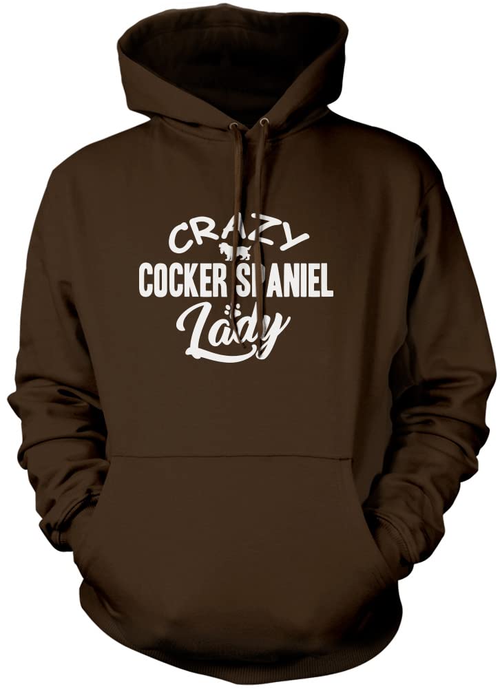 HotScamp Crazy Cocker Spaniel Lady Unisex Hoodie - Brown Large