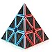 D-FantiX Speed Cube Carbon Fiber 2x2 3x3 Pyramid Speed Cube Bundle, 2by2 3by3 Pyramid Speed Cubes Set Magic Cube Toys for Kids Adult