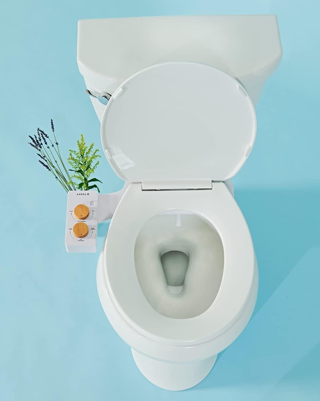 TUSHY Spa 2.0 Bidet Toilet Seat Attachment | Warm-Water Optional. Modern Sleek Design. Fresh Clean Water Sprayer (Non-Electric Self Cleaning Adjustable Nozzle), (Pink/White)