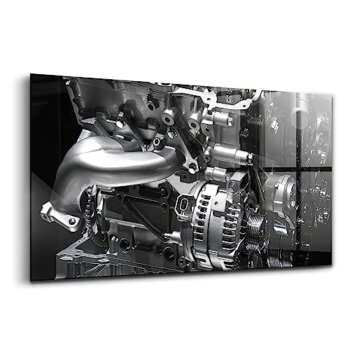 Verre d'art pour l'intérieur Wallfluent 140x70cm design moteur de combustion haut de gamme