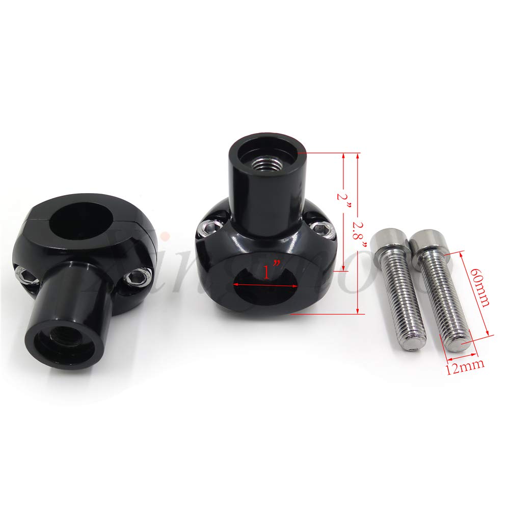 NBX- Motocykl Czarny 25 mm Średnica kierownicy Risers Pasuje do kierownic 1" na Yamaha Kawasaki Ducati Harley-Davidson Cruisers z odpinanymi mocowaniami prętowymi Gwiazda Szosowa Cienie