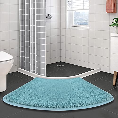 WNRGXYF Badematte Halbrund, Duschvorleger Eckdusche rutschfest Gebogene Duschmatte Hochflor Aus...