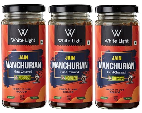 Image of White Light Food Jain Manchurian Sauce l Vegan and Natural Ingredients l Ready to Eat Healthy Food (250g) (250g-Pack of 3)