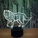 Imagen de 3D Lobo ilusión Optica Lámpara Luz Nocturna 7