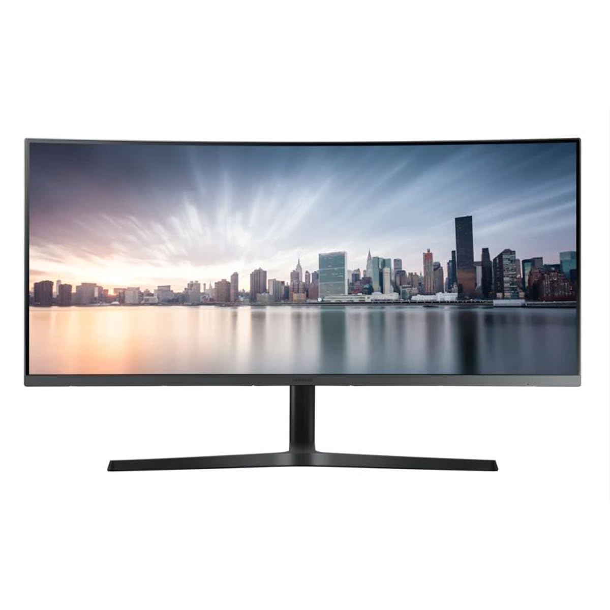 Samsung Monitor LC34H890WGRXEN, Monitor Professionale Curvo 34'' 21:9, UWQHD, 3440 x 1440, Quantum DOT, 100 Hz, 4 ms, 1 USB-C, 1 DP, 1 HDMI, Regolabile in Altezza, Argento Scuro, VESA