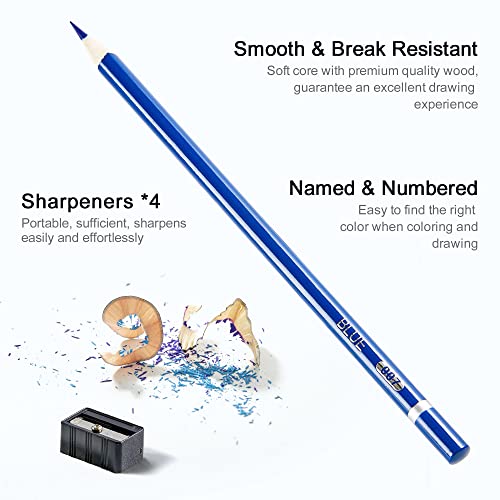 Shuttle Art 180 Colored Pencils, Soft Core Coloring Pencils Set With 4 Sharpeners, Professional Color Pencils For Artists Kids Adults Coloring Sketching And Drawing #TOP2