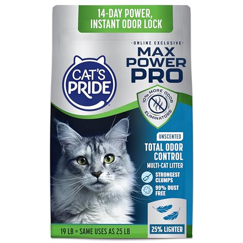 Cats Pride Max Power Pro Lightweight Cat Litter Unscented with Total Odor Control 99% Dust-Free Clumping Formula Bag