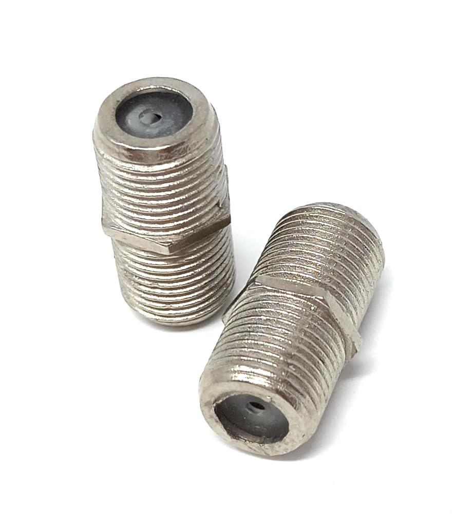 DRUT 2pcs F-Type to F-Type Coupler Adapter Female to Female RG6 Coaxial TV Cable Extension Barrel Connectors Silver - Image 3