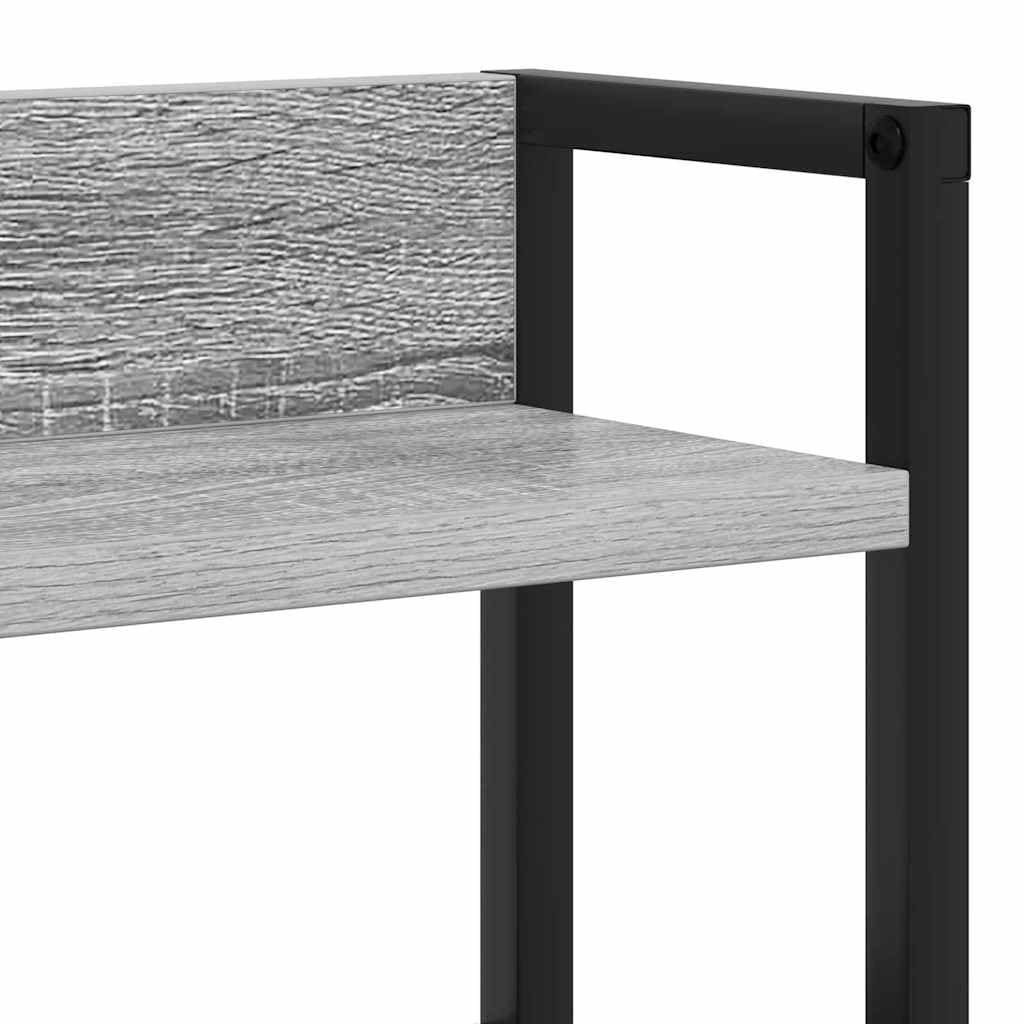 Espacio de almacenamiento cabecero cama gris Sonoma 100 cm de ancho de madera con LED y enchufe múltiple diseño moderno para jóvenes y adultos dormitorio