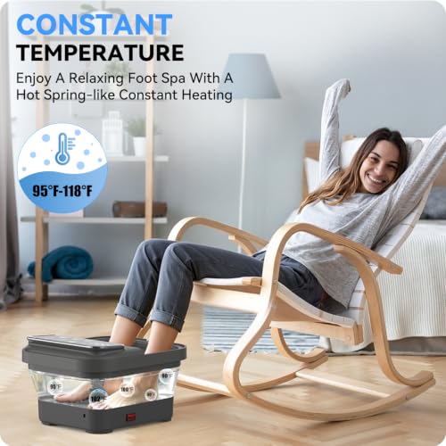 CARESKYpro 2577B Spa de pies plegable con calefacción y burbujas miniatura 3