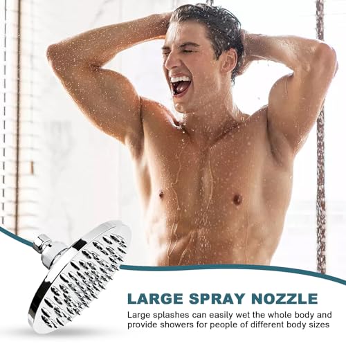 cersaty Duschkopf Regendusche Set, 360° Einstellbar Regendusche Duschkopf ABS Duschkopf mit 2 Stk Gewindedichtband für Hotel,Zuhause,Badezimmer(15×9cm)
