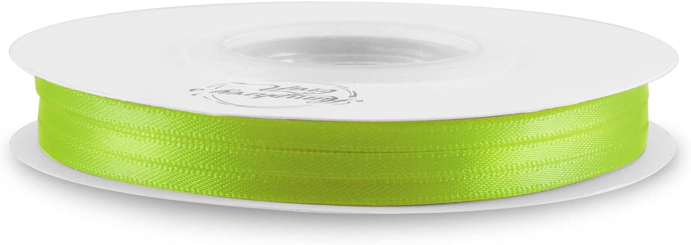 Humphrey's Craft 1/8 Inch Apple Green Double Faced Satin Ribbon - 50 Yards Variety of Color for Crafts Gift Wrapping DIY Bows Decoration Wedding Sewing and Invitation Card.