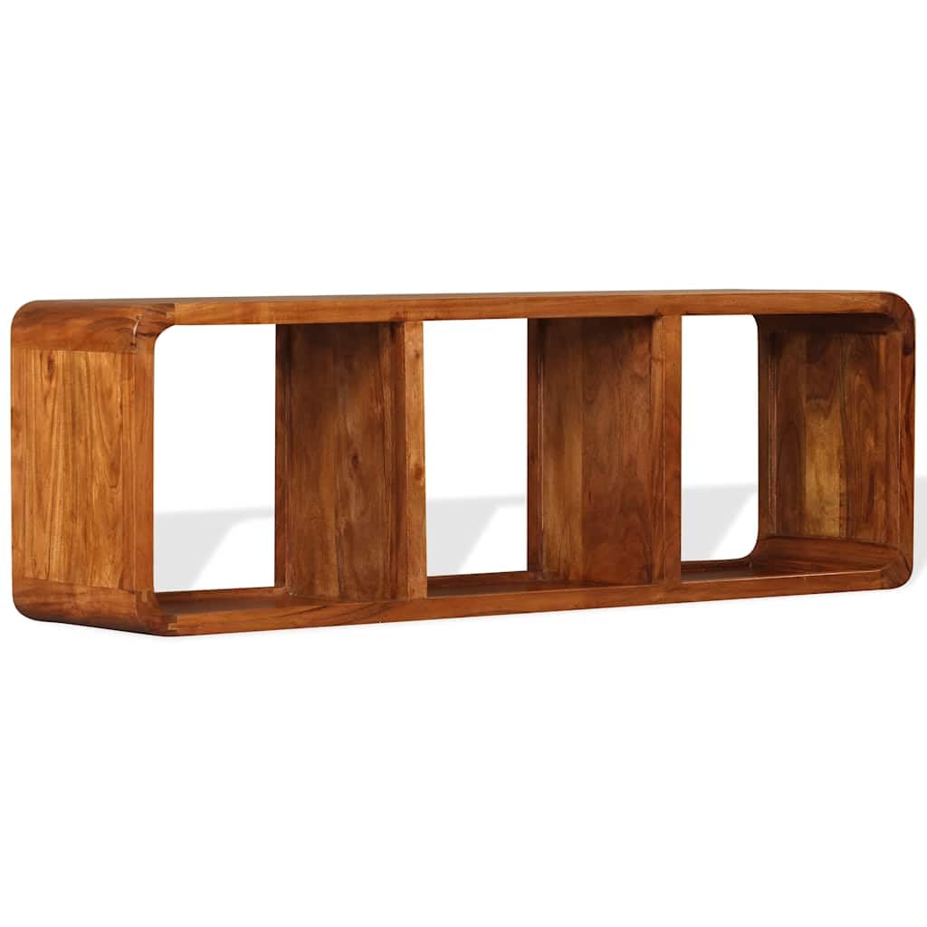 Mobile basso per TV in legno di acacia massiccio, 120 x 30 x 40