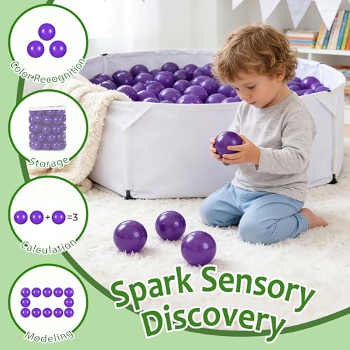 Ball Pit Balls for Toddlers 2.75 in, 50 Balls BPA Free Phthalate Free Non-Toxic Play Plastic Balls for Baby Kids Dogs Pet Party Tent, Purple by TRENDPLAY - Image 3