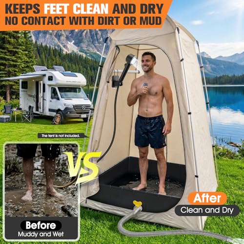 Ducha portátil para camping LanBlu 10000mAh con bandeja portátil miniatura 4