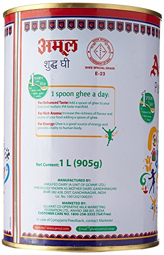 Amul Pure Ghee Clarified Butter, 1 Litre (Pack Of 2) #TOP1