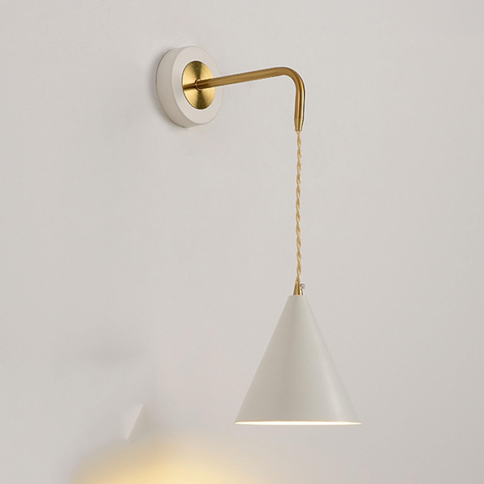 AWEITG Nordic Minimalist Wall Sconce - Black/White E26/E27 LED Compatible Lamps for Home & Restaurant Lighting(White-2)
