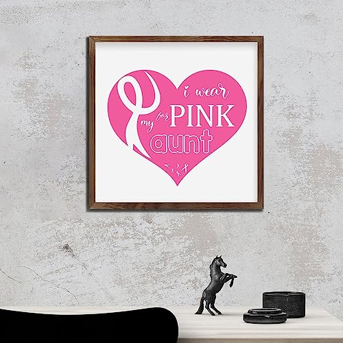 Panneau en bois encadré Octobre Rose et décoration murale