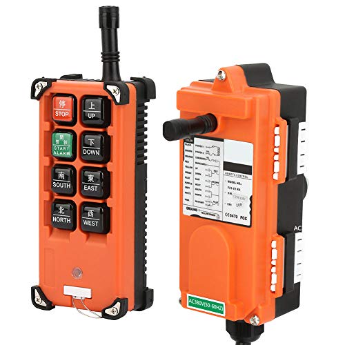 FTVOGUE Industrie-Fernbedienungssender Funkempfänger 8-Tasten-Hochleistungs-Fernbedienungsschalter F21-E1B 380V Komplettset