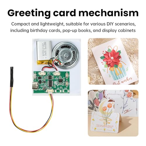 Image of Diymore DIY Birthday Cards Music Module 8MB,Magnetic Activated Sound Module with Speaker,Easy Recording for Personalized Greetings,DIY Projects Holiday Crafts Cards Gifts for Women Men Mom Kids