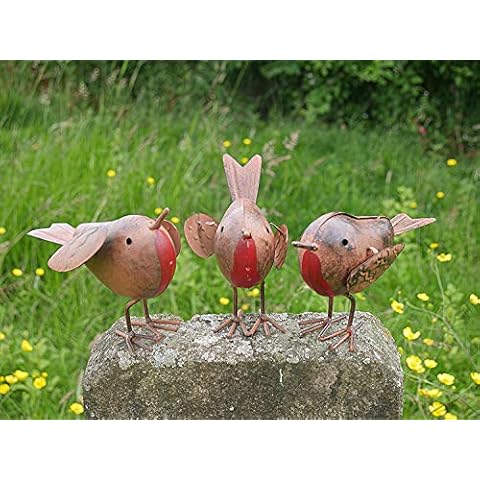 Adornos de Pájaros Robin de Metal Homezone (Juego de 3) Cover