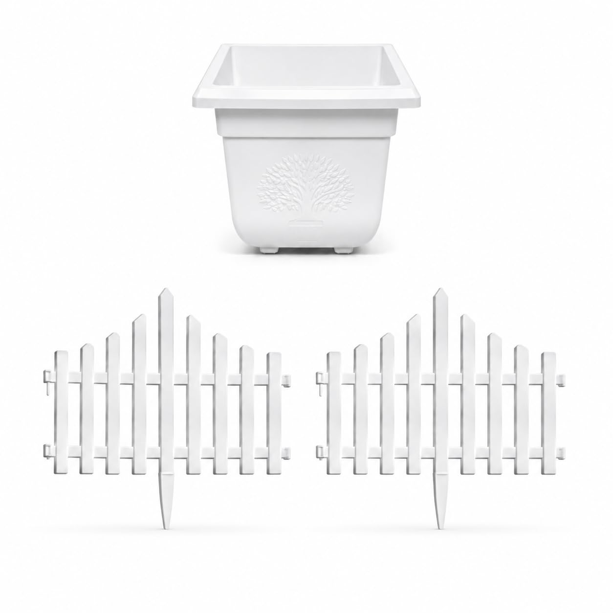 Garden Fence 2 Panels (2.5 ft) with Planter Pot 19x13x17 cm (6.5 Inch Height) Decorative Flower Pot for Indoor Outdoor Plants,Herbs,Succulents Balcony Patio Lawn Garden Home Decor (Panel 2)-image-17