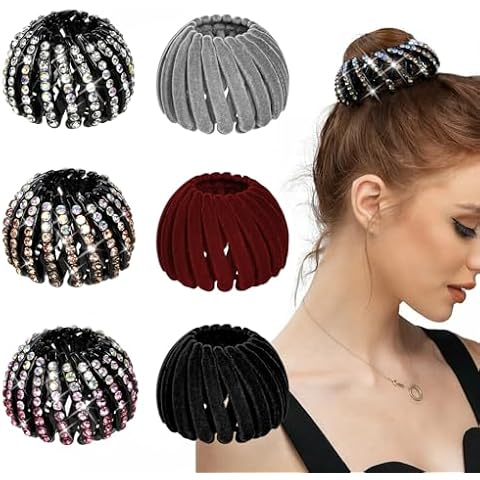 DIQIUREN 6 PCS Expandable Birds Nest Hair Clips Set Cover