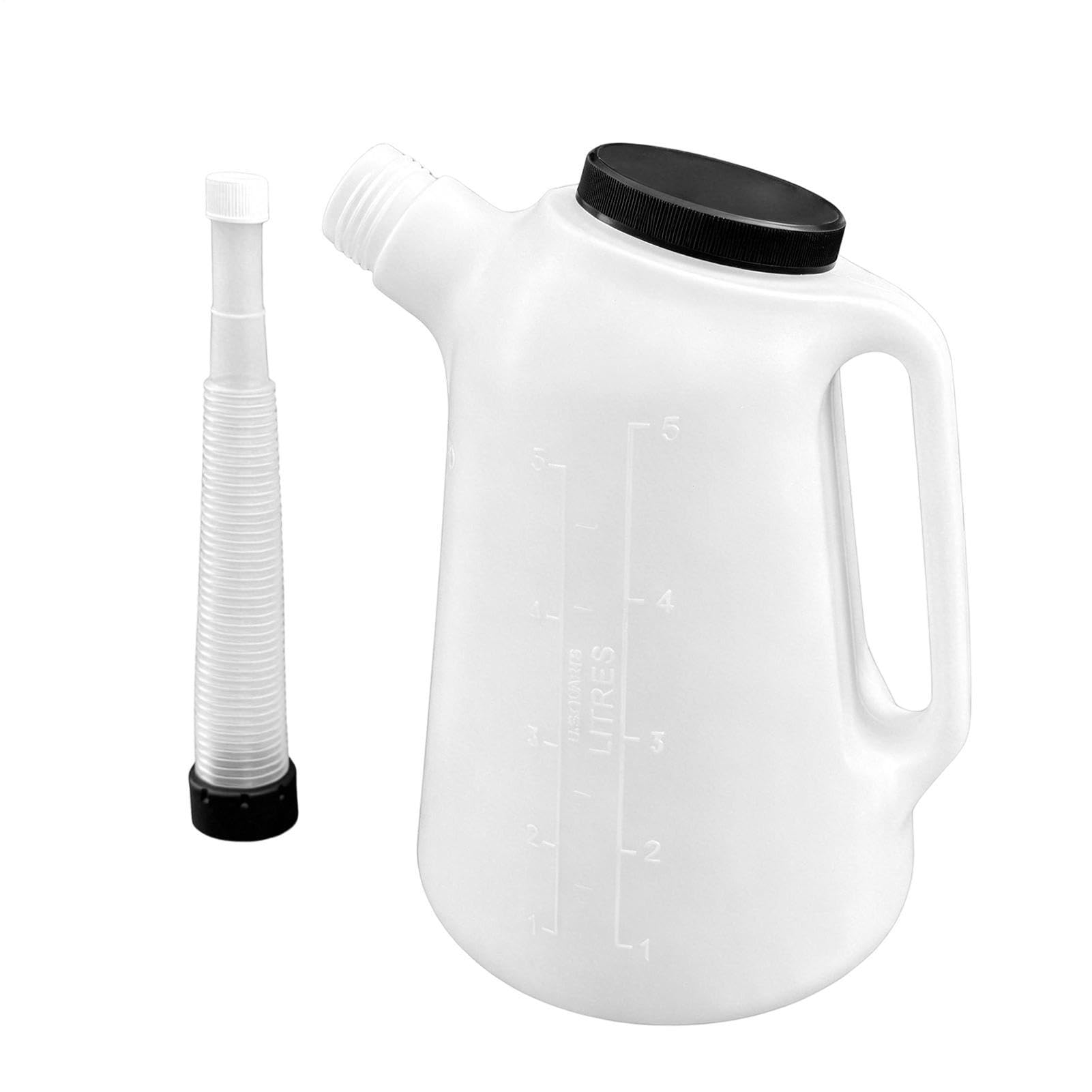 Bidon À Huile,Contenant De Vidange De Fluides De 5 Litres Avec Bec Verseur Et Couvercle,Conteneur Gradué pour Mesure d'Huile Moteur | pour Vidange Moteur de Voiture et Machine Cuisine