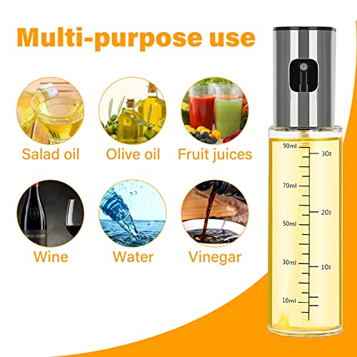 Sosayet Ölsprüher zum Kochen, 2 Stück Öl sprühflasche Glas für Heißluftfritteuse, Olivenöl Ölspray für Speiseöl Öl- und Essigsprüher… – Ansicht 5