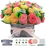 DIY Felt Flower Art Craft Kit, DIY Felt Rose Pot Bonsai Kit, Floral Gifts,Beginner Craft Kit,Arrange