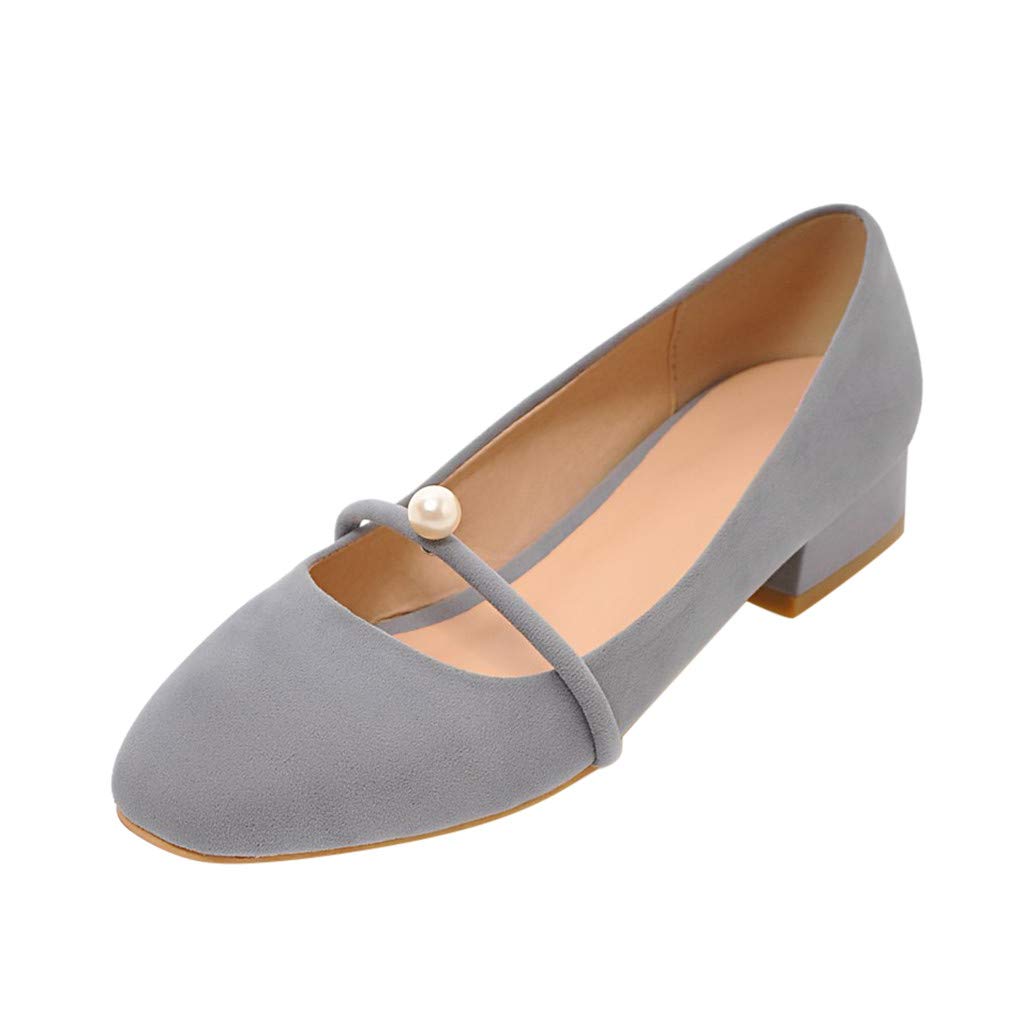 Women Sandals Round Toed Low Flats Shoes Flock Slip-Ons Mary Jane