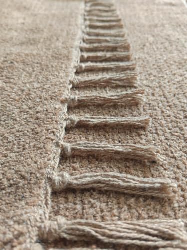 Image of Pooja Pure Cotton Hand Knitted Reversible Aasan Mat (Beige, 19 inchx19 inch | 48x48cm)