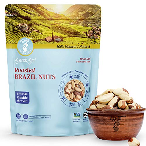 Aznut Brazil Nuts, Compare to Organic, Semilla de Brazil Roasted Salted,Shelled, Gluten Free and Vegan, 100% Natural Premium Quality Super Food, Fresh and Crunchy, Kosher Certified (Salted, 2 LB)