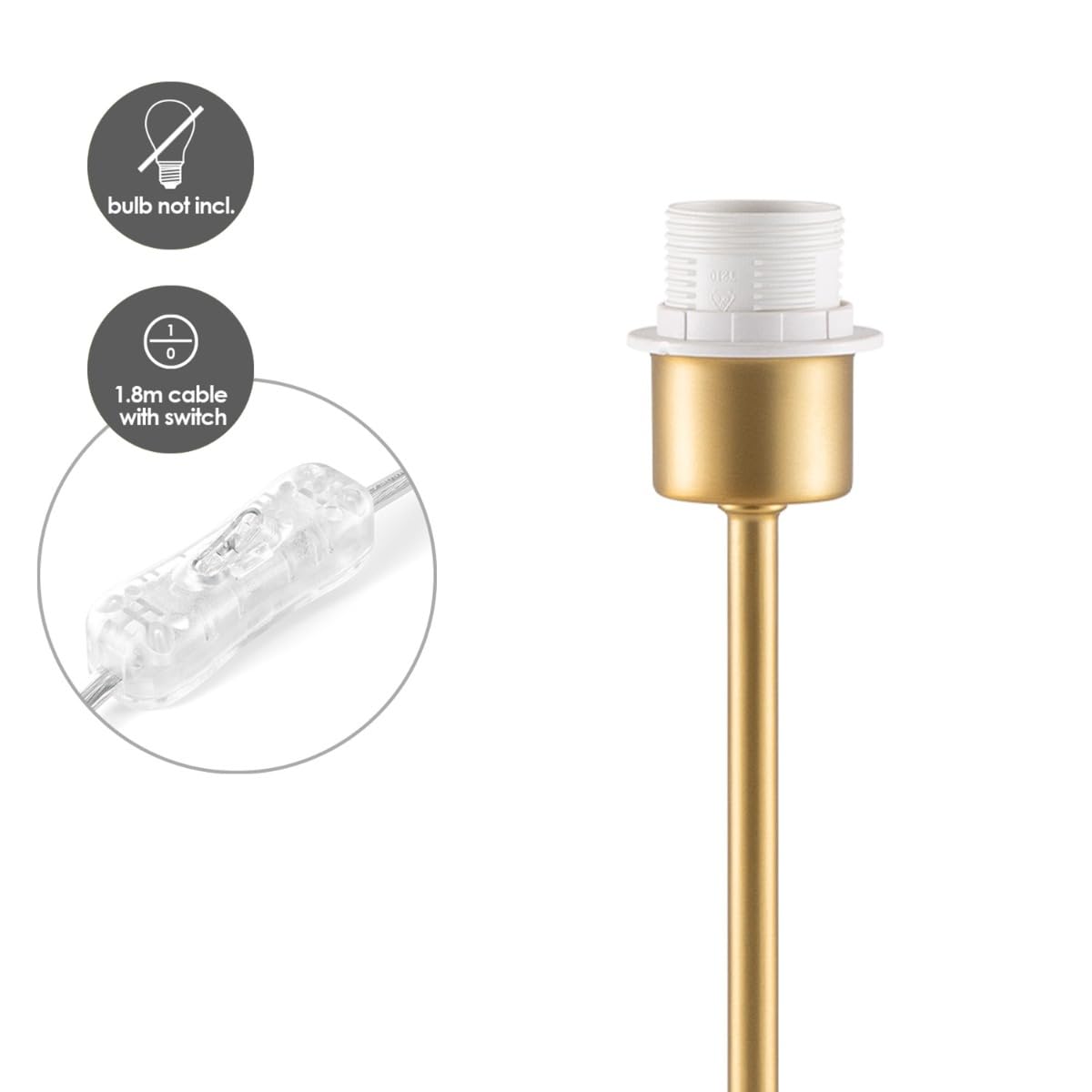 Home Sweet Home Pied de lampe de table classique Simple pour abat-jour | luminaire | 10/10/36,5 cm | Laiton | pied de lampe de table en métal | E27 | pour abat-jour | luminaire max.35cm