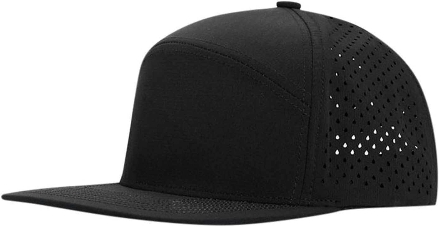 WWricotta Men Flat Brim Baseball Cap Adjustable Performance Snapback Hat Perforated Cap Faded Cap Vintage Baseball Caps for Men Dad Base