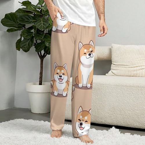 Cartoon Shiba Inu Dog Soft Pajama Pants Casual Lounge Pants Joggers Pj Bottoms with Pockets for Men Women4