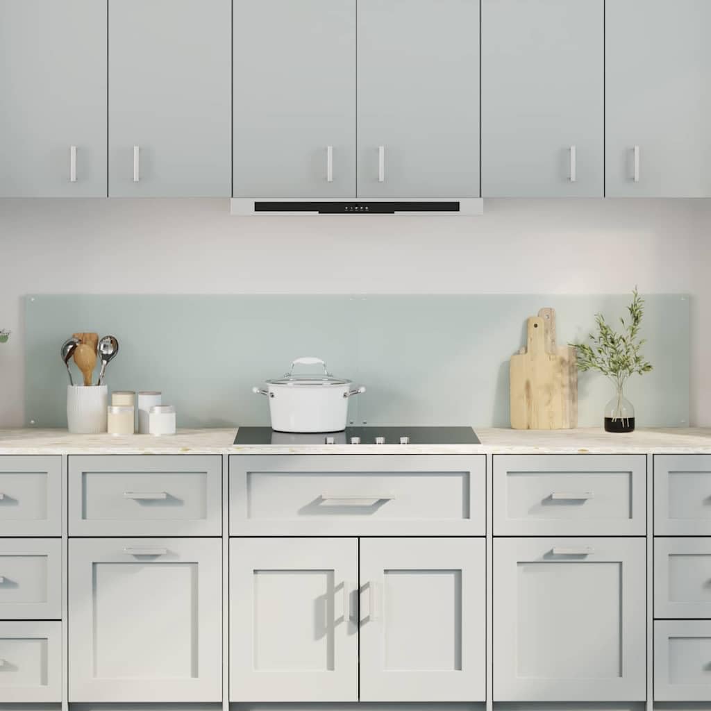 Solivagant Küchenrückwand 2 pcs Weiß 100 x 40 cm Gehärtetes Glas, Küche Esszimmer,Küchenhelfer -utensilien, 13.64 kg-3415422