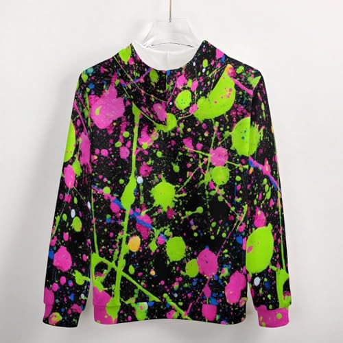 Graffiti Fall Men's Long Sleeve Zip Up Hoodies Drawstring Hooded Cardigan4