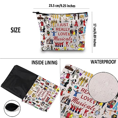 PYOUL Theatre Musical Lover Gift I Just Really Love Musicals Makeup Bag Broadway Fan Cosmetic Bag Broadway Merchandise (Really Love Musicals B) - Image 3