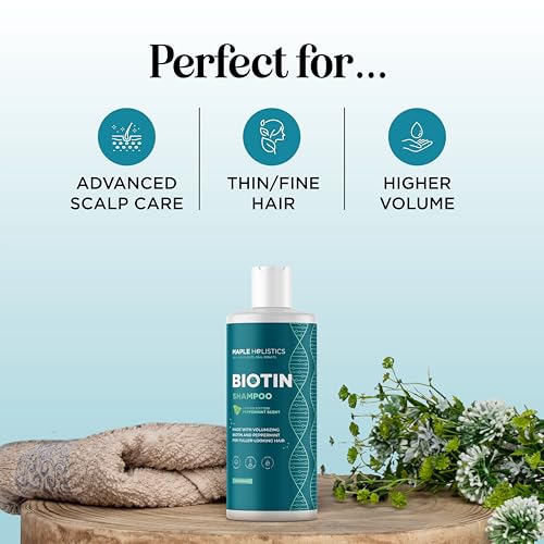 Image of Volumizing Biotin Shampoo for Thinning Hair - Invigorating Peppermint Shampoo for Fine Hair with Argan Coconut and Olive Oils - Vegan & Color Safe - Paraben Silicone & Sulfate Free (16 Fl Oz)