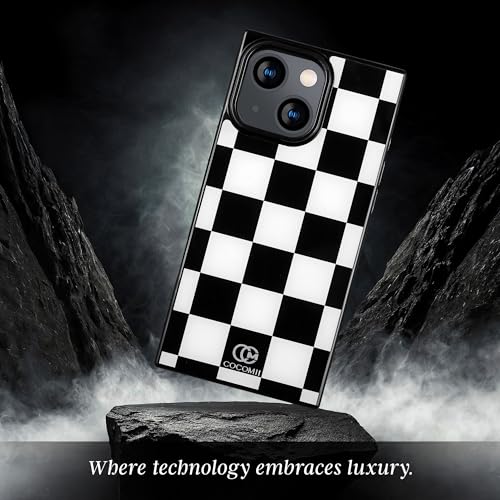 Image of COCOMII Rectangle for iPhone 15 Case, Monochrome Checkered