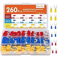 Gorffy Gabelkabelschuhe, Ringkabelschuhe, Kabelschuhe, 0,5-6,0 mm² Ringösen Kabelschuhe, Kabelschuhe Set, Isolierte Elektrische Crimpverbinder