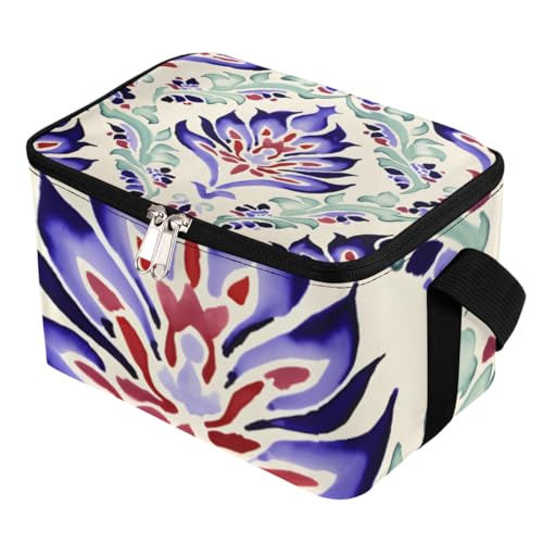 GzLeyigou Lunch Bags for Women Men 9 Cans,Mandala Hot & Cold Food Delivery Bag Insulated Grocery Bag Insulated Lunch Box Floral Texture Cooler Bag for Office Work Picnic Beach
