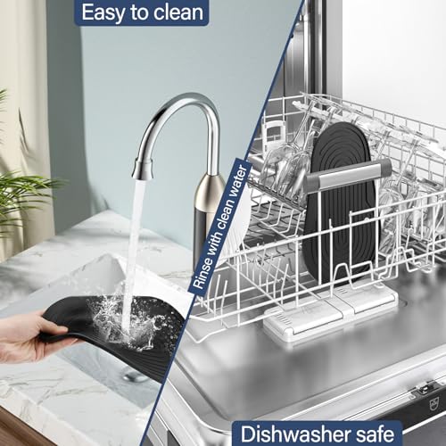 Lociban Silikonmatte für SodaStream Crystal 3.0, Abtropfmatte Silikon, Unterlage stabil, Schutzpad rutschfest, Abtropfschale Zubehör Tropfmatte, Zubehör für Sodastream