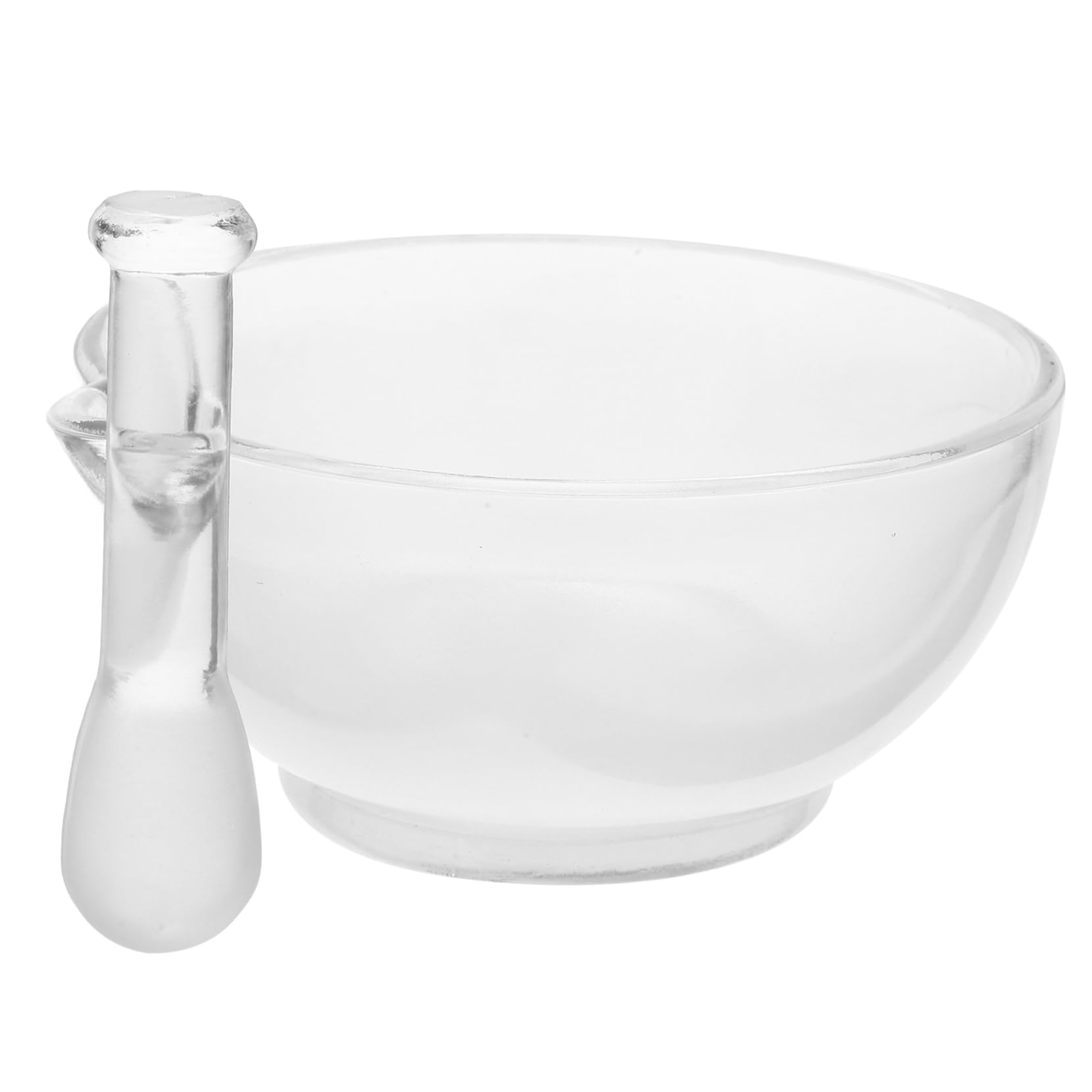 Set di mortaio e ciotola in vetro, 150 mm, con pistone antiscivolo, per laboratorio e cucina, mortaio resistente per macinare e mescolare medicinali e spezie